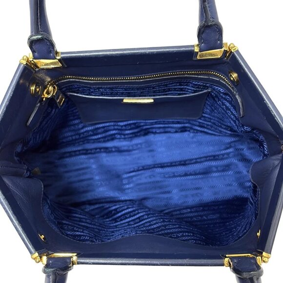 PRADA Gathered Bag Navy Nylon Leather - Handbag 593-081325 - Picture 8 of 9